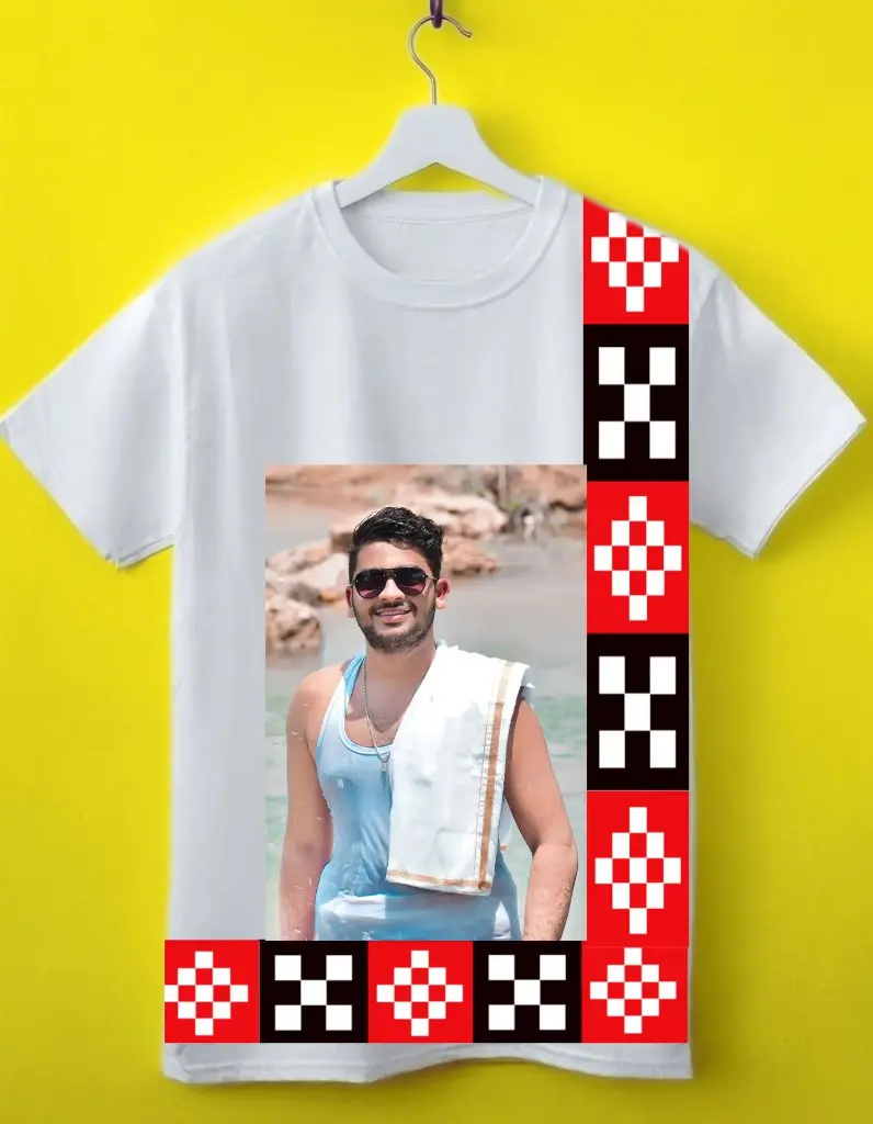 Sambalpuri L Design Photo Print Cotton T-shirt