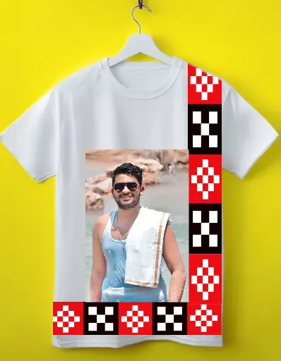 Sambalpuri L Design Photo Print Cotton T-shirt